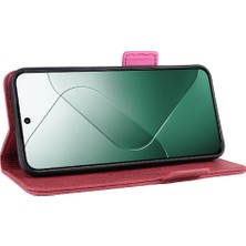 Mellow Shop Xiaomi 14 Için Kılıf Koruyucu Kapak Deri Kart ile Folio Flip Case (Yurt Dışından)