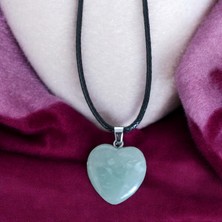 Mga Doğaltaş Aventurin Doğal Taş Kolye Orijinal Değerli Taş Kolye Kalp Kesim Kolye Doğal Taş Kolye