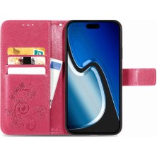 Mellow Shop Iphone 15 Için Kılıf Deri Kılıf Zarif Iş Kısa Kayış Dört Yaprak (Yurt Dışından)