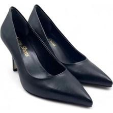 Melen Shoes Darla Siyah Rahat Klasik Kadın Topuklu Ayakkabı