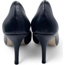 Melen Shoes Darla Siyah Rahat Klasik Kadın Topuklu Ayakkabı