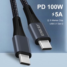 Seashell Digital 2m E Marker USB C Şarj Kablosu Pd 100W 480MBPS Veri Iletim Kablosu 5A Hızlı Şarj Tipi C Tel (Yurt Dışından)