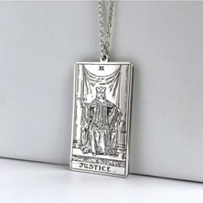 Redstone Store Gümüş 925 Ayar Gümüş Tarot Adalet Kolye 925 Ayar