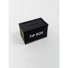 Kumi Ahşap Siyah Tip Box Kumbara ve Bahşiş Kutusu Tipbox