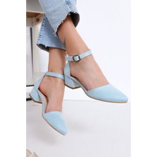 Shemard Dary Topuklu Bebe Mavisi Süet Ayakkabı