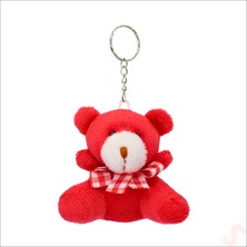 Süsle Bebek ve Parti Pelüş Ayıcık Anahtarlık, 6,5 cm x 6,5 cm - Kırmızı