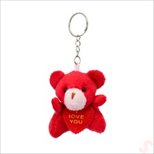 Süsle Bebek ve Parti Pelüş Ayıcık Anahtarlık Love You, 5 cm x 5 cm - Kırmızı