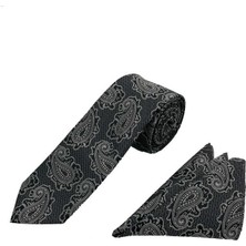 Brianze Premium Ahşap Kutulu 2'li Kravat Mendil Set