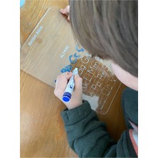 Alfabe ve Isim Yazma Etkinliği, A4 Boyutunda Şeffaf Pleksi Yazı Tahtası