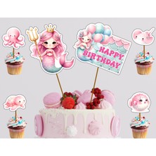 Hiras Dizayn Denizkızı Mermaid Sualtı Pasta Kürdanı 12PARÇA Pasta Süsü ve Cupcake Pasta Kurabiye Süsle