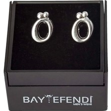 Bay Efendi Kişiye Özel Harfli Gümüş Renk Kol Düğmesi Ö Harfi