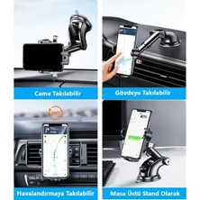 NewPole Araç Içi Telefon Tutucu [güçlü Vakumlu] Araba Ön Camı Gösterge Paneli Havalandırmaya Takılabilen Titreşime Dayanıklı Telefon Tutucu Araç Içi Telefon Tutucu Ayarlanabilir Uzunluk ve Açı