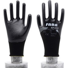 Faba EP-1322 Siyah Nitril Polyester Eldiven-Xl