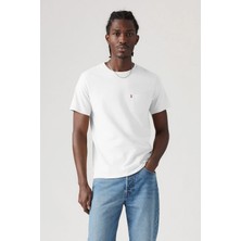 Levi'S Erkek Bisiklet Yaka Düz Beyaz Cepli Relaxed The Pocket Tişört - 001Tt0001