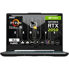 Asus Tuf Gamıng A15 Amd Ryzen 5 7535HS 16GB Ddr5 Ram 512GB SSD RTX2050-144Hz Freedos 15.6" Fhd Taşınabilir Bilgisayar  FA506NF-HN004+SNERTECHÇANTA