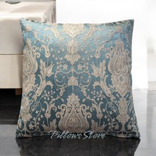 Pillows Store Kabartmalı Çiçek Desenli Açık Mavi Kırlent Kılıfı 45CM*45CM