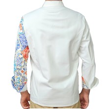DGR Aşçı Ceketi Desenli Unisex Çıtçıtlı Uzun Kollu Chef Aşçı Mutfak Ceket Seramik Desenli