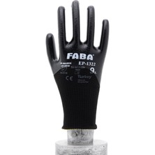 Faba EP-1322 Siyah Nitril Polyester Eldiven-L