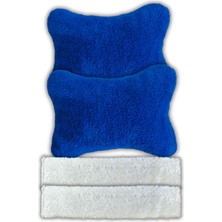 Tusba Market Pelüş Ortopedik Oto Koltuk Seyahat Boyun Yastığı 2'li / Kırmızı Peluş Oto Kemer Pedi