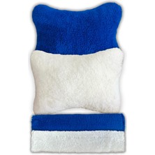 Tusba Market Pelüş Ortopedik Araç Çift Renk Oto Koltuk Seyahat Boyun Yastığı 2'li / Peluş Oto Kemer Pedi