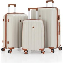 Alinka Mçs Üçlü Polipropilen Valiz Seti V305 - Mçs Kırılmaz Silikon Valiz Set