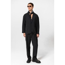 Antioch Siyah Oversize Astarsız Erkek Blazer Ceket