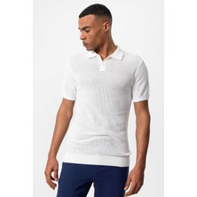 Antioch Ekru Polo Yaka Örme Erkek Triko T-Shirt
