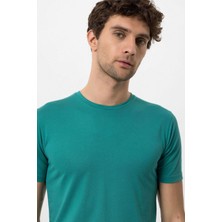 Antioch Yeşil Bisiklet Yaka Slim Fit Erkek T-Shirt