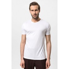 Antioch Ekru Bisiklet Yaka Slim Fit Erkek T-Shirt