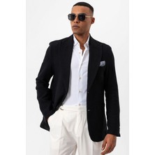 Antioch Siyah Torba Cepli Astarsız Erkek Blazer Ceket
