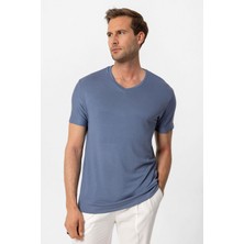 Antioch Indigo Basic V Yaka Erkek T-Shirt