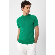 Antioch Yeşil Bisiklet Yaka Triko T-Shirt