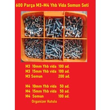 M3-M4 Yhb Vida Somun SETI-600 Adet   Boy 10-15  mm Organizer Kutulu