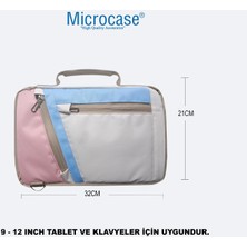 Microcase Huawei Matepad 11.5 S Tabletler Için Omuz Askılı El Tutacaklı Universal Sleeve Taşıma Çantası AL4346 Pembe Mavi Krem