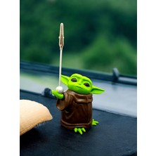 Meg Art 3D Baby Yoda Figürlü Not Tutucu Masaüstü Not Tutacağı Metal Kıskaç Notluk