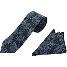 Brianze Premium Ahşap Kutulu 2'li Kravat Mendil Set