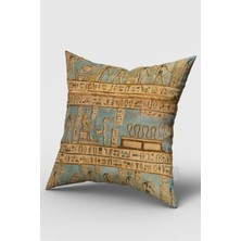 Bebemotto Etnik Mısır Figürleri, Çift Taraflı, Ithal Kadife Kumaş, Çocuk Bebek Odası Kırlent Kılıfı