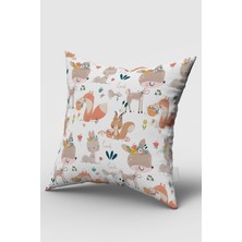 Bebemotto Ceylan, Sincap, Tavşan, Beyaz, Çift Taraflı, Ithal Kadife Kumaş, Çocuk Bebek Odası Kırlent Kılıfı