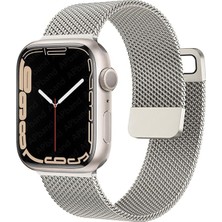 NewPole Metal Bileklik Apple Watch Uyumlu Bileklik 38 mm 40 mm 41 mm Paslanmaz Çelik File Mıknatıslı Kilit