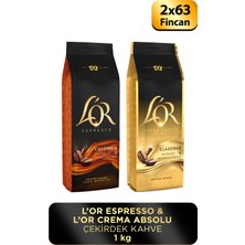 L'or Espresso Colombıa + L'or Crema Absolu Classıc Çekirdek Kahve 1 kg