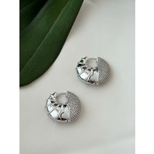 Mi Brillo Accessories Serenay Gümüş Taşlı Karides Şık Küpe