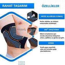 Alazpay Turuncu Basketbol Fitness Tenis Voleybol Ortopedik Spor Outdoor Antreman Örme Dirseklik (1 Adet)