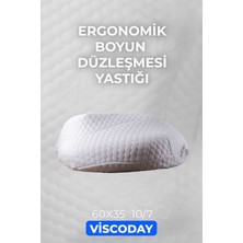 Viscoday Beyaz Cloudcomfort Ortopedik Boyun Destek Yastığı Düz Viskon 1+ Hava Geçirgen Visco 35 x 60 cm