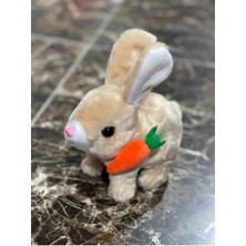 Neotan Pilli Sesli Zıplayan Hareketli Havuçlu Krem Rengi Peluş Tavşan 18X17 cm