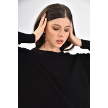 Parkkaron Bisiklet Yaka Arkası Uzun Yırtmaçlı Mevsimlik Triko Kazak