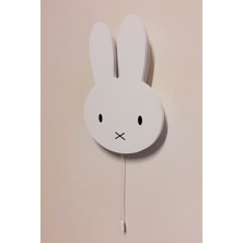 CoolKids Studio Beyaz Miffy Gece Lambası Pilli LED Aydınlatma Ahşap 8 + Ledli GU10