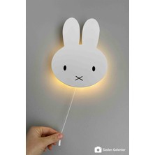 CoolKids Studio Beyaz Miffy Gece Lambası Pilli LED Aydınlatma Ahşap 8 + Ledli GU10