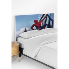 Talia Home Mavi Spider-Man Örümcek Adam Desenli Çocuk Odası Yatak Baza Başlık Kılıfı TLABK-102