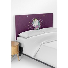 Talia Home Mor Unicornlu Desenli Çocuk Odası Yatak Baza Başlık Kılıfı TLABK-082