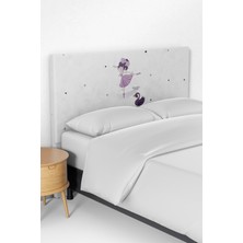 Talia Home Gri Taç Desen Yatak Baza Başlık Kılıfı TLABK-289